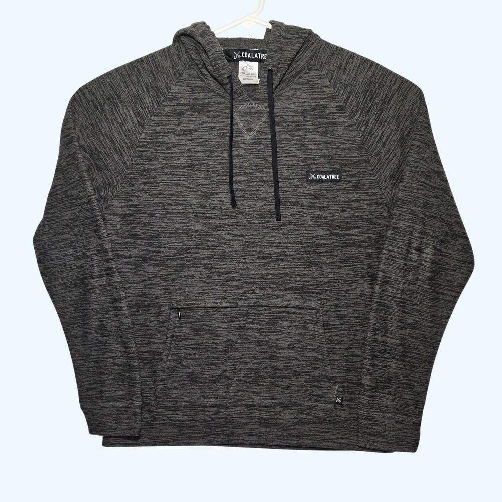 Coalatree Evolution Hoodie Mens Medium Gray Space Dye Recycled Coffee Fleece